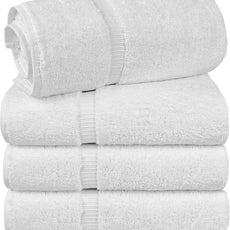 Chakir Turkish Linens | Hotel & Spa Quality 100% Cotton Luxury Turkish Towels | Soft & Absorbent (30x60 Inches Extra Large Bath Towels, Set of 4 - White)