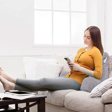 Nestl Reading Pillow with Shredded Memory Foam, Designed for Sitting Up in Bed and Couch, Back and Arms Adjustable Support for Adult & Teens Backrest Pillows for Reading, Washable Cover, Grey Lavender