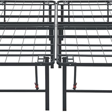 Amazon Basics Bed Frame with Storage, Foldable Metal Platform, Sturdy Steel, No Box Spring Needed, 18 inches High, Tool-Free Setup, Full Size, Black