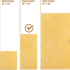 SEMAXE Hand Towel for Bathroom, 100% Combed Cotton Towel with Hanging Loop, Hotel Quality Absorbent Towel, Solid Colored Simple Style, 1 Pc Yellow Hand Towel, 550 GSM, 27