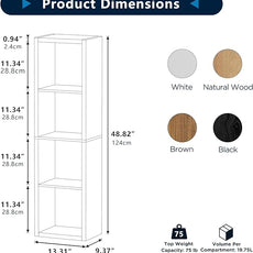 4 Cube Storage Organizer Single Row, Cube Shelf with Heavy-Duty Thick Boards, 13.31