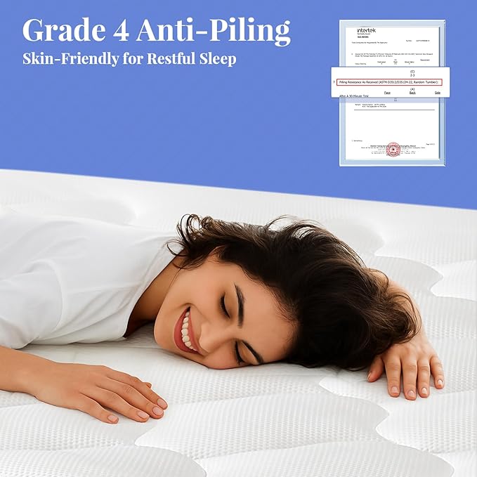 OhGeni Cooling 4 lnch Queen Size Dual Layer Mattress Topper, 2 Inch Gel Memory Foam, 2 Inch Soft Pillow Top Pad, Guest Bedroom Essentials Mattresses Cover, Extra Comfortable Sleep and Back Pain Relief