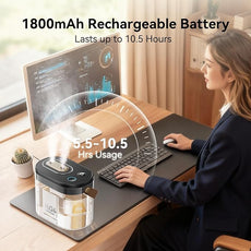 DIGIX Rechargeable Portable Humidifier-Smart Display,Night Light,Easy Clean,1.4L Small Humidifiers for Bedroom Baby, Personal Mini Humidifier for Travel Home Plants,3 Mist Modes, Auto Shut-Off (Black)