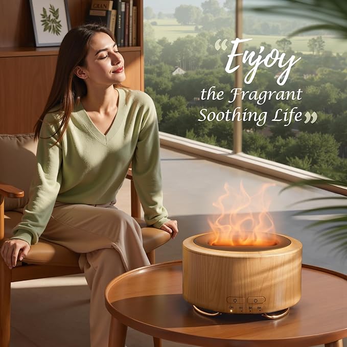 Essential Oil Diffuser for Home: 500ML Aroma Diffuser for Hotel Office Yoga Room - Humidifier with 9 Colors LED Night Light for Kids/Women Home Relaxation,Dark Yellow