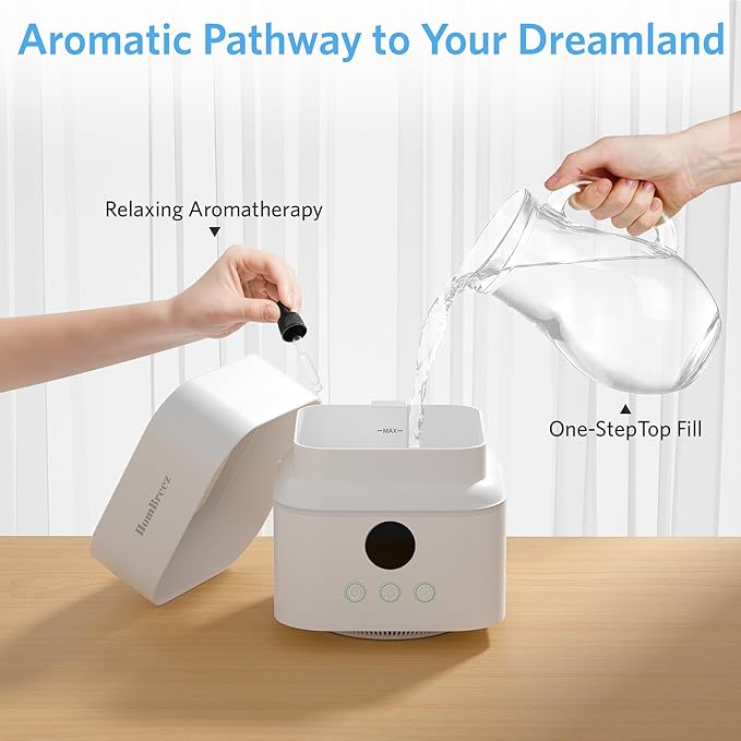 Air Purifier and Humidifier Combo for Bedroom, Covers Up to 200ft², H13 True HEPA Filter, 500ML Water Tank, Quiet Cool Mist Top Fill Essential Oil Diffuser for Baby, Pet Room, APP Control