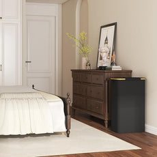 Lifewit 75L Slim Laundry Hamper with Lid, Narrow Laundry Basket with Removable Bag & Bamboo Handles, Fodable Thin Dirty Clothes Hamper for Laundry Collapsible Bin for Bathroom Bedroom Dorm, Black