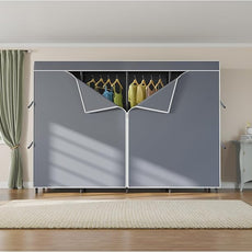 VIPEK V40C Plus Heavy Duty Clothes Rack with Oxford Fabric Cover, Extra Large Covered Clothing Rack for Hanging Clothes Portable Wardrobe Closet Black Closet Rack with Grey Cover, Max Load 1300lb