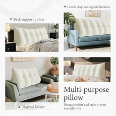 10 lbs Thickened Headboard Pillow Wedge Pillow Headboard Reading Pillow Bed for Comfortable Backrest Reading Triangular Pillow with Side Pocket Backrest Pillows for Sitting in Bed Full