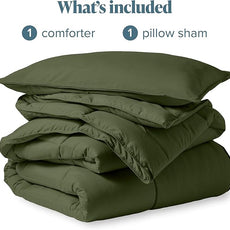 Bare Home Comforter Set - Ultra-Soft - Goose Down Alternative - Premium 1800 Series - All Season Warmth (Twin/Twin XL, Cypress Green)