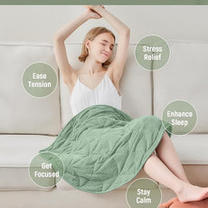 Weighted Lap Blanket 5 lbs for Adults, Luxury Soft Small Weighted Blanket, Compact Portable Weighted Lap Pad for Relaxation, Sleeping, Travel, All-Season Use, Sage Green, 30
