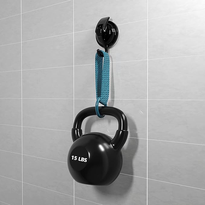 Heavy Duty Vacuum Suction Cup Hooks, Matte Black Plated Polished Super Suction for Kitchen Bathroom, 1 Pack