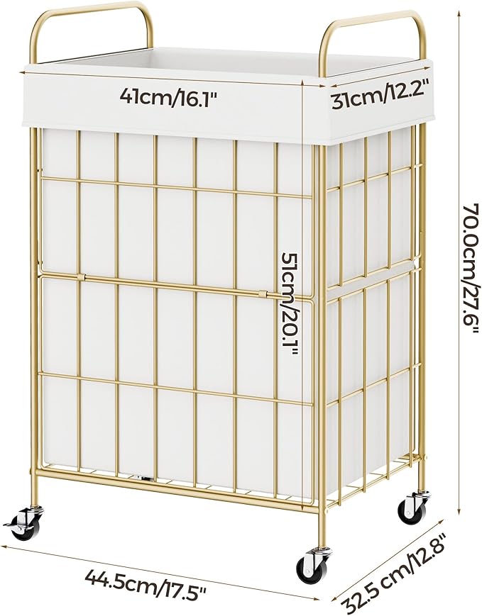 Laundry Hamper with Wheels, 90L Laundry Basket with Handle, Laundry Sorter with Removable Liner Bag