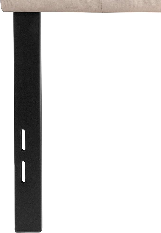 EMMA + OLIVER Tufted Upholstered Full Size Headboard in Beige Fabric