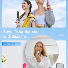 JISULIFE Handheld Mini Fan, 3 IN 1 USB Rechargeable Portable Fan [12-19 Working Hours] with Power Bank, Flashlight, Pocket Design for Travel/Summer/Concerts/Lash, Gifts for Women (Fuchsia)
