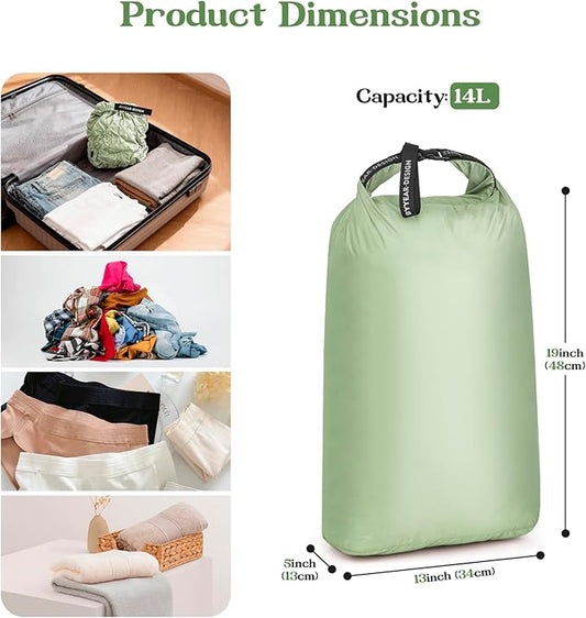 Travel Laundry Bag for Dirty Clothes, Waterproof Travel Compression Bags for Packing, Moisture-resistant Vacuum Storage Bag, Space-Saving Laundry Storage Organizer for Cruise, Swimming, Gym