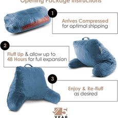 Nestl Reading Pillow for Kids & Teens with Shredded Memory Foam, Backrest Pillows for Reading, Watching, and Gaming, Use on the Couch, Bed, or Floor, Adjustable Support with Washable Cover Blue Heaven