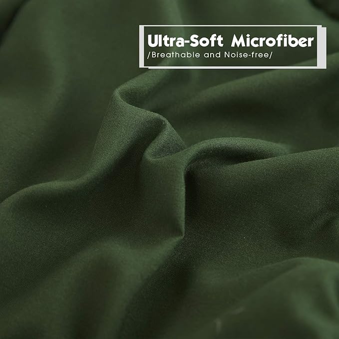 HIG 3pc Green King Size Comforter Set -All Season Reversible Down Alternative Comforter Bedding Comforter -Quilted Duvet Insert with Corner Tabs - Box Stitched Blanket - Breathable, Soft, Fluffy