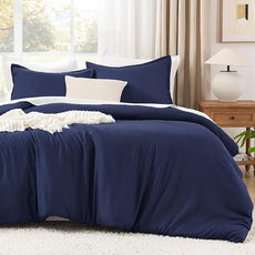 Litanika Comforter Set, Lightweight Solid Bedding Comforter Set, Fluffy Down Alternative Bed Set, Indigo, Twin XL