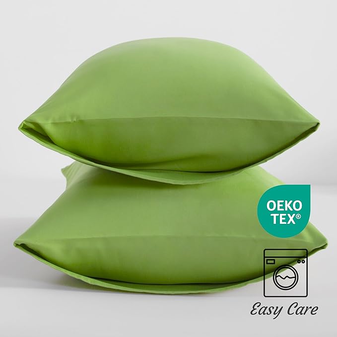 NTBAY Standard Pillow Cases Set of 2, 2 Pack Brushed Microfiber 20x26 Pillow Cases, Soft, Wrinkle, Fade, Stain Resistant Sage Green Pillow Cases with Envelope Closure, 20x26 Inches, Sage Green