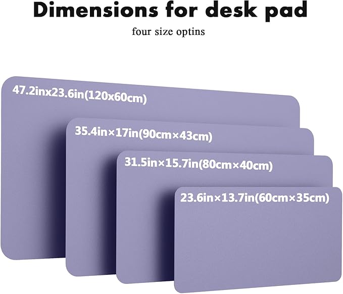 YSAGi Double-Sided Desk Mat, Eco Cork & Leather Desk Protector, Large Mouse Pad & Writing Pad for Office/Home (23.6"x13.7", Purple+Cork)