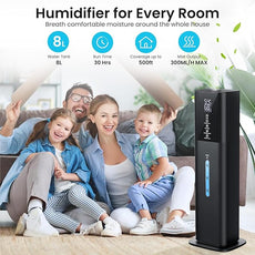 Humidifiers Large Room Bedroom with 7 Colors Light, 2.1Gal(8L) 3 Speed Quiet Ultrasonic Cool Mist Humidifier with 360° Nozzle, Humidity Setting, Timer,Aroma Box for Home Plant Baby Yoga Sleep (Black)