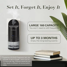 JCLOUD 2025 Plug in Diffuser for Essential Oils, Waterless Scent Diffuser Cover Up to 500 Sq. Ft. for Home, Office, Spa - Portable Wall Aromatherapy Device 160ML, Black