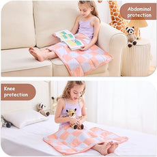 yescool Pink Checkered Weighted Lap Pad 2 Pounds Cooling Weighted Lap Blanket, Plaid Small Weighted Blanket, Weighted Throw Blankets Gift for Travel Indoor Outdoor, 20