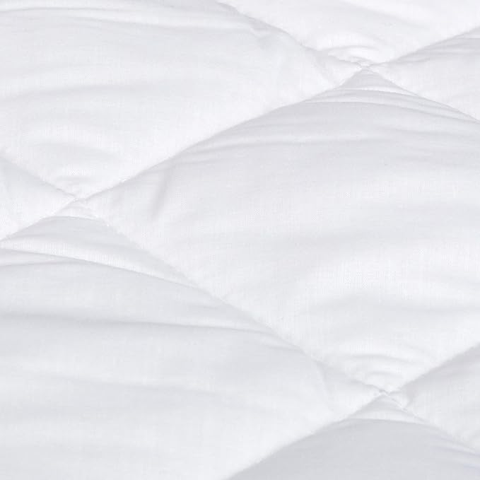 Amazon Basics Hypoallergenic Quilted Mattress Topper Pad, 18 Inches Deep, Twin, White