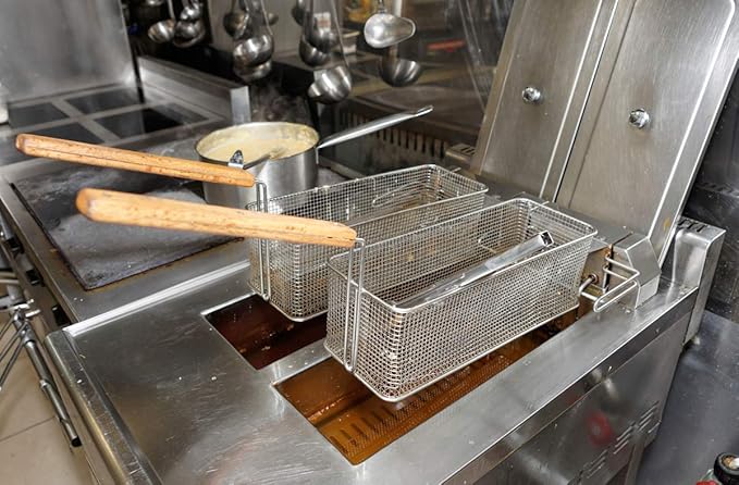 Deep Fryer Basket Cleaning Brush – High-Temp Commercial Kitchen Tool - Heavy Duty Brass Bristles - Heat Resistant to 750F for Food Debris - Deep Fryer Cleaner - Made in USA by FryOilSaver Co. B51C