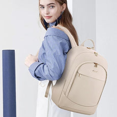LOVEVOOK 17.3 Inch Laptop Backpack for Women - Work/Business Computer Backpack Purse, Large Capacity Casual Daypack, Travel Bag for Lawyer, Doctor, Teacher, Light Beige