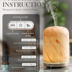 Essential Oil Diffuser – 2.4MHz Ultrasonic Aromatherapy Diffuser, Health Night Light, Timer & Auto Shut-Off, BPA-Free, 120ml Oil Diffuser for Home, Office, Spa, Yoga, Hotel