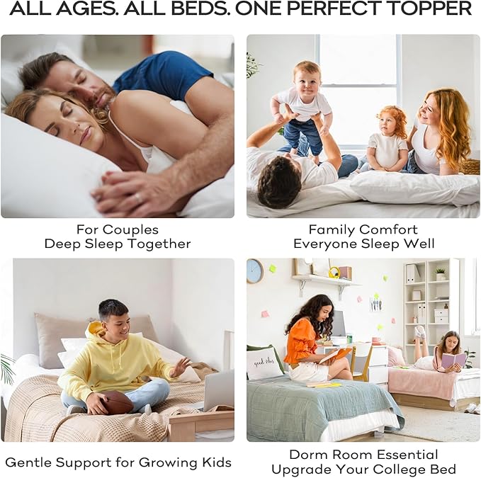 OLANLY Full Mattress Topper – Viscose Made from Bamboo, Cooling Soft Full Pillow Top Mattress Pad for Back Pain Relief, Plush Down Alternative Fill Bed Topper with Elastic Deep Pocket, Light Gray