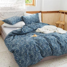 MKXI Comforter Full Size Blue Botanical Comforter Set Lightweight Floral Bedding for Girls All Sean Warm Soft Bed Comforter