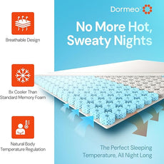 Dormeo Premium King Cooling Mattress Topper - 3-Zone OctaspringⓇ Technology for Optimal Back Support, Anti-Slip Bottom