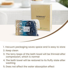 SEMAXE 4-Pack Luxury Bath Towels for Bathroom, 100% Cotton, Soft, Absorbent, and Quick-Drying, 55