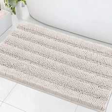 H.VERSAILTEX Bath Mats for Bathroom Non Slip Extra Thick Chenille Striped Bath Rug 24