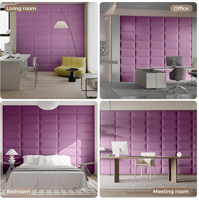 12-Piece Pink Linen Upholstered Headboard King Size Wall Mounted Panel Set, Large Fabric Headboard & Wall Decor for California King, Luxurious Bedroom Focal Point