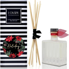 LOVSPA Reed Diffuser Set, Holiday Scented Oil Diffuser with Sticks, Home Fragrance Accessories for Bathroom Shelf Decor, Aroma Diffusers for Home or Office Desk, USA Made