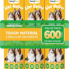 Lint Roller Refills Only, 600 Sheets Lint Rollers with Tough Paper, Ideal for Dog and Cat Hair Removal, Lint Rollers Mega Value Set for Clothes, Carpet & Dust Cleaning