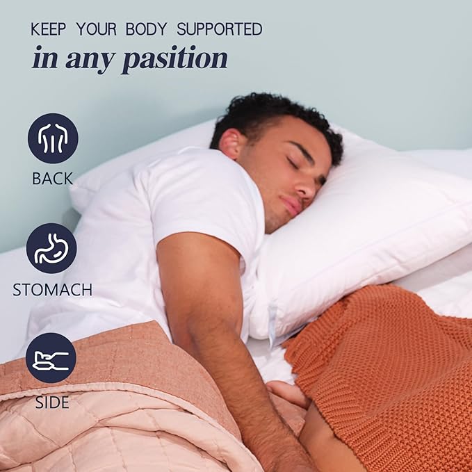 Nuzzle Cooling Adjustable Pillow for Side Sleepers, Luxury Standard Size Set of 4 Bed Pillow Hotel Collection - Best Adjust Height Soft Firm Pillow for Back, Stomach or Side Sleepers - Home Gifts