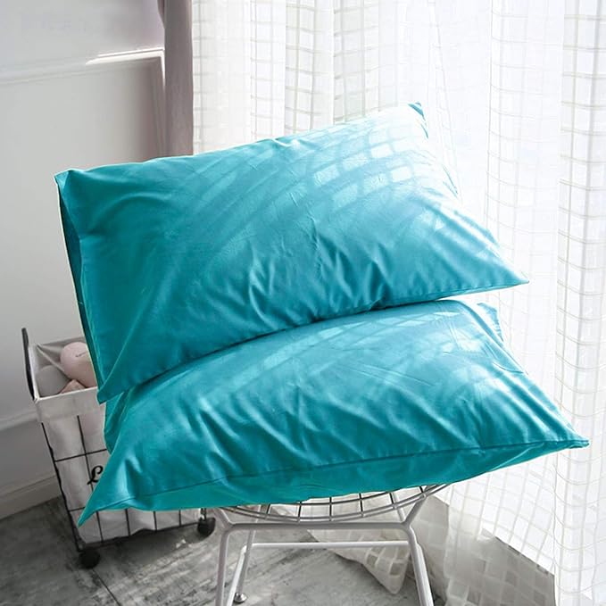 FLXXIE Microfiber Pillow Cases Queen Size Set of 2, Soft Pillowcases with Envelope Closure, Wrinkle Resistant Pillow Covers, 20x30, Blue
