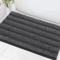 H.VERSAILTEX Bath Mats for Bathroom Non Slip Extra Thick Chenille Striped Bath Rug 24