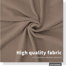 Easy-Going Stretch Bed Headboard Cover,Small Square Jacquard Headboard Slipcover, Dustproof Bed Head Cover for Bedroom (Twin,Camel)