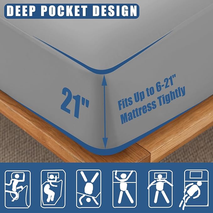 Waterproof Mattress Protector Twin XL Size, 2 Pack Breathable Mattress Cover, Fitted Deep Pocket Mattress Pad Cover Stretches up to 21 Inches, Soft Noiseless Bed Cover