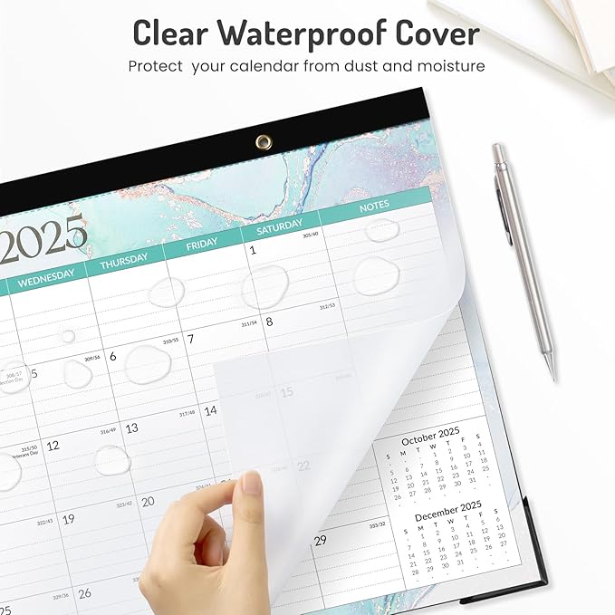 Forvencer Desk Calendar 2026, 26 Months Calendar Runs from November 2025 to December 2027, 17" x 12" Large 2026 Wall Calendar Monthly Planner with Plastic Cover for Home School Office