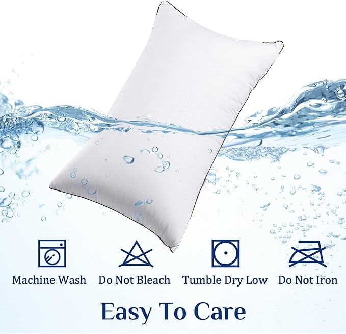 JOLLYVOGUE King Size Pillows Set of 4 for Sleeping, Soft and Supportive Bed Pillows with Down Alternative Filling for Side and Back Sleepers, Hotel Collection