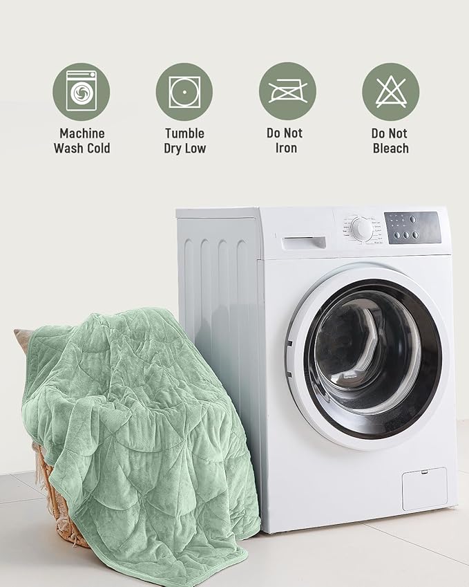 Weighted Lap Blanket 7 lbs for Adults, Luxury Soft Small Weighted Blanket, Compact Portable Weighted Lap Pad for Relaxation, Sleeping, Travel, All-Season Use, Sage Green, 40" x 52"