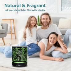 Essential Oil Diffuser Metal Aromatherapy Oil Diffusers for Large Room,Maple Leaf Pattern Ultrasonic Cool Mist Diffuser with Waterless Auto Shut-Off Protection,for Home Office,300ML
