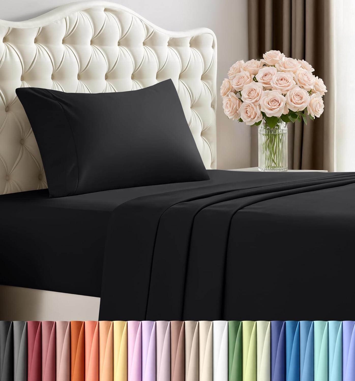 Utopia Bedding Queen Size Sheet Set – 4 Piece Bed Sheets, Soft and Breathable Microfiber, Includes 1 Fitted Sheet, 1 Flat Sheet and 2 Pillowcases – Oeko Tex (Grey) Dormly