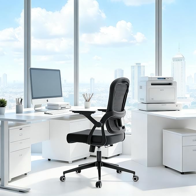 Ergonomic Office Chair - 400LB Comfy Desk Chairs with Lumbar Back Support, Mesh Computer Chairs with Wheels and Arms for Home Office, Study (218Black-Without Headrest)